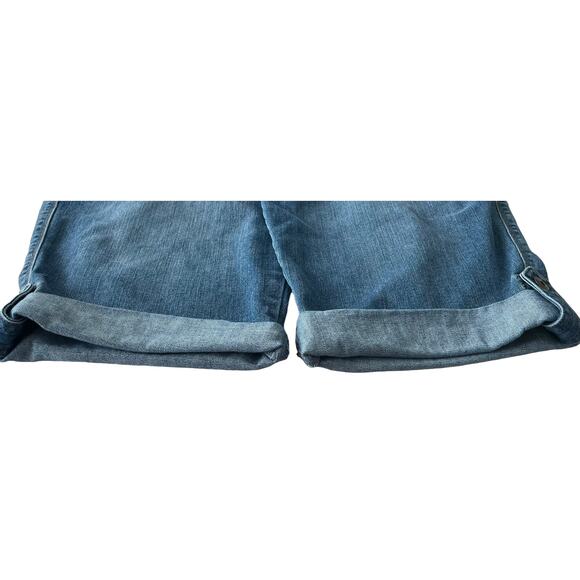 STYLE & CO. HIGH-RISE STRAIGHT CUFFED LEG JEAN CAPRIS, WOMENS, 12, DENIM BLUE - Picture 6 of 11